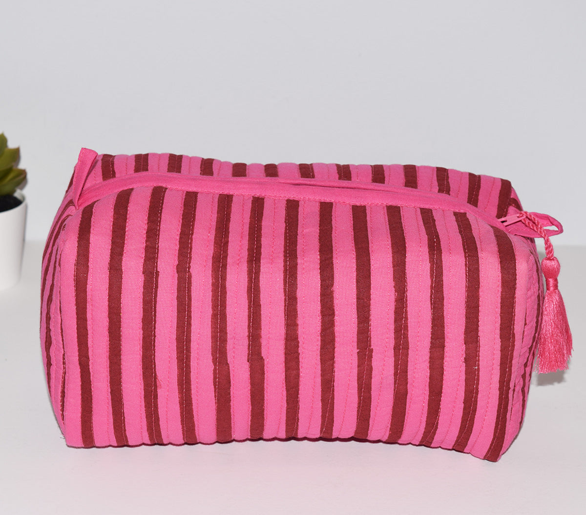 Medium Waterproof Toiletry Bag | Berry Stripe