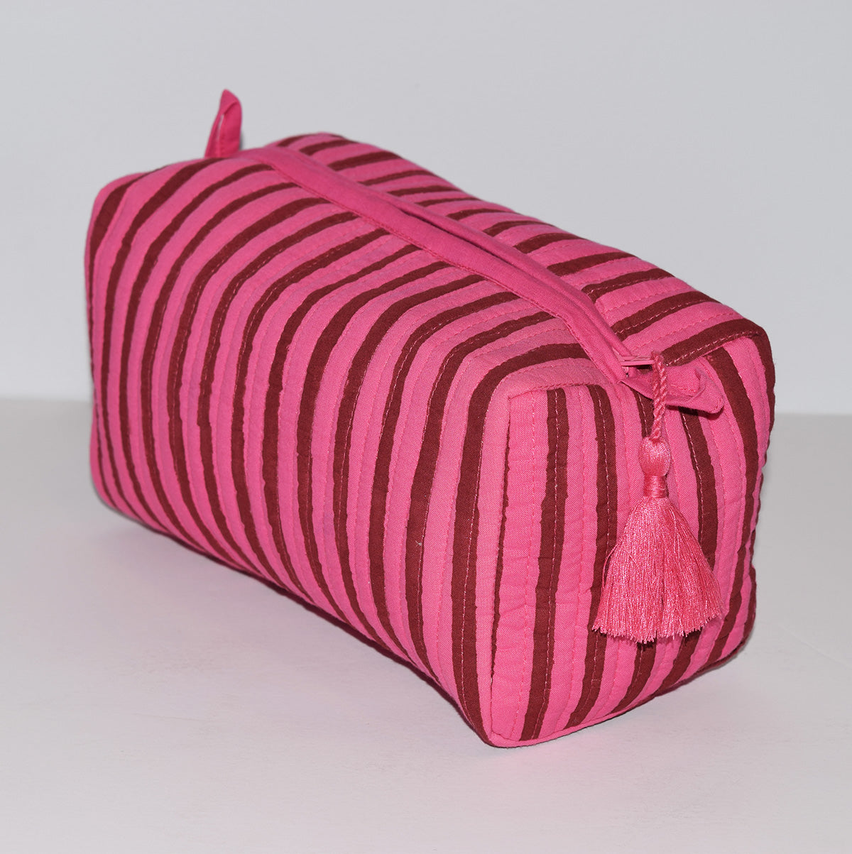 Medium Waterproof Toiletry Bag | Berry Stripe