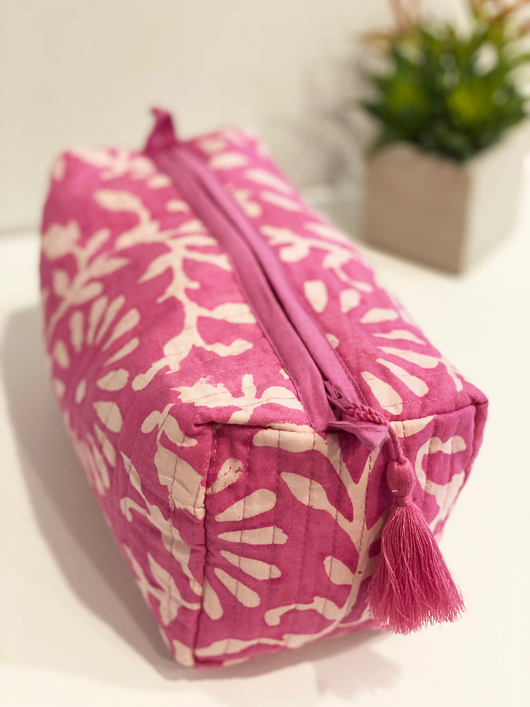 Medium Waterproof Toiletry Bag | Blooms Pink