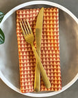Set of 4 Cotton Napkins | Mixed Prints - Rust