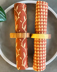Set of 4 Cotton Napkins | Mixed Prints - Rust
