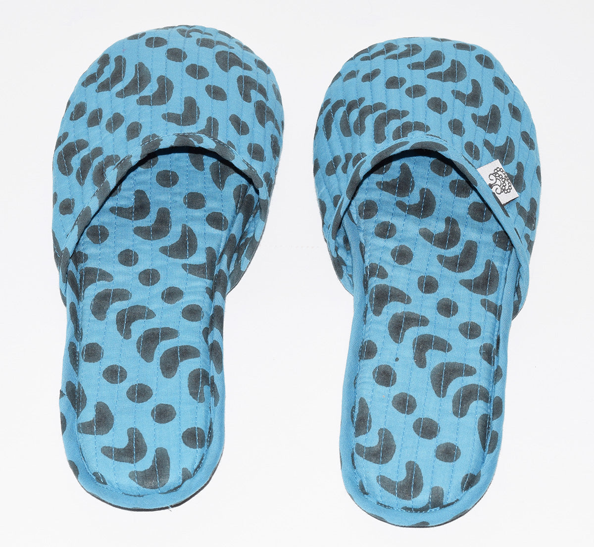 House Slippers | Crescent Dot Azure