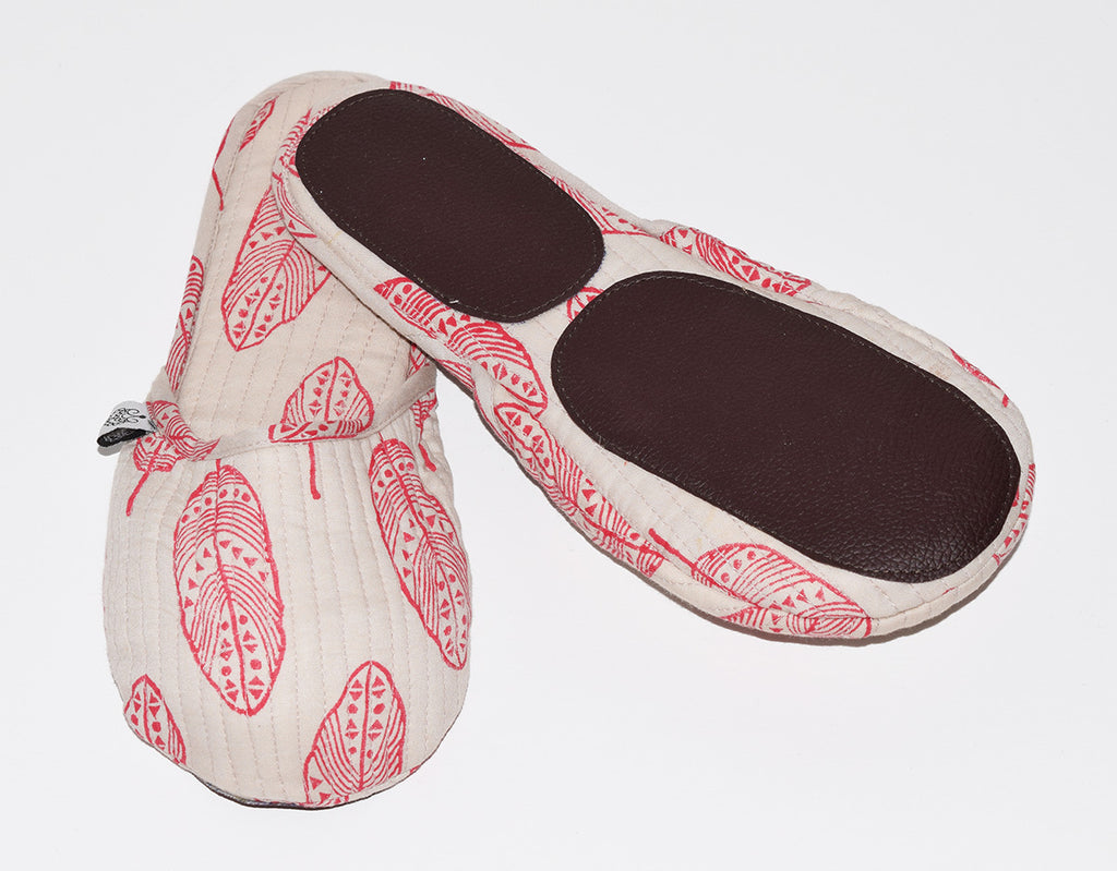 House Slippers | Feathers Red