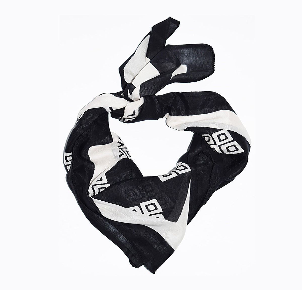 Cotton Silk Square Square Scarf | Frida Black