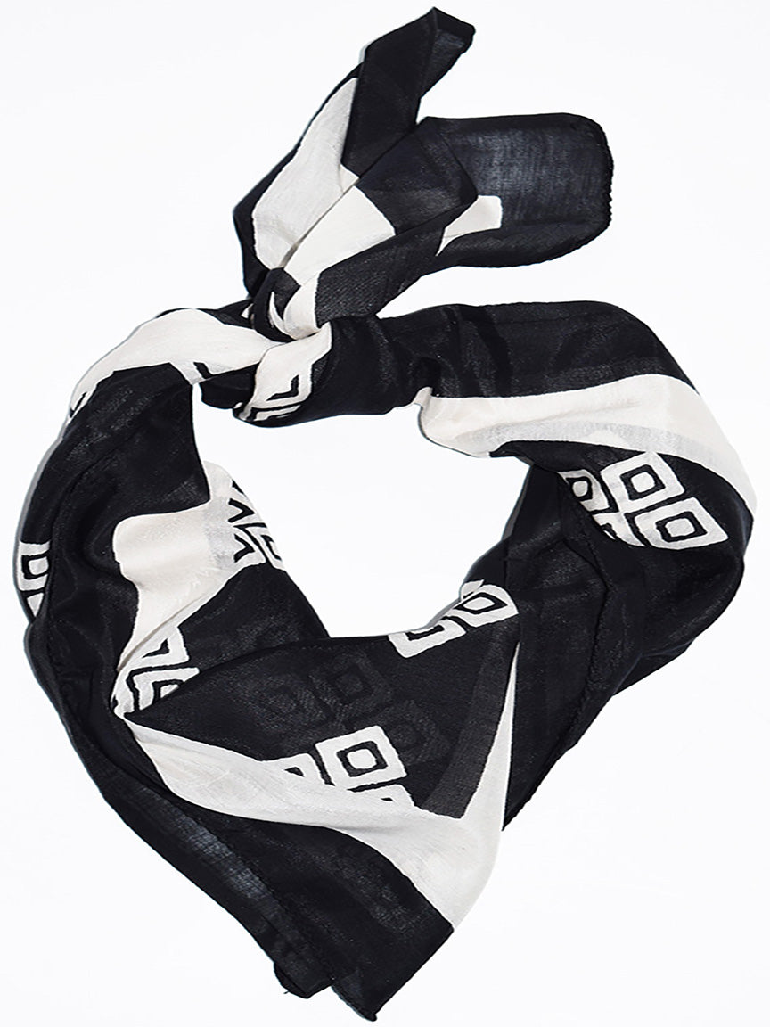 Cotton Silk Square Square Scarf | Frida Black